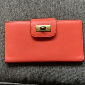 Gorgeous JCrew orange leather wallet